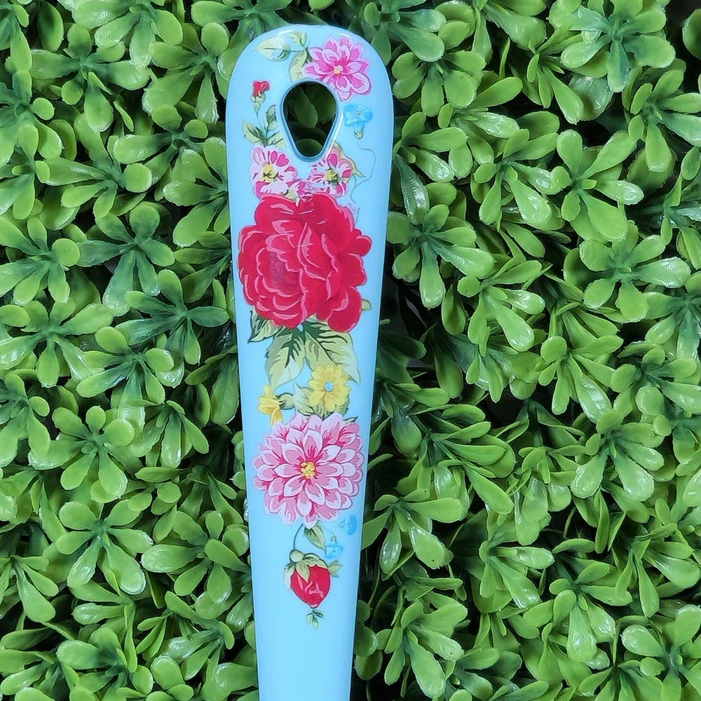 The Pioneer Woman Light Blue Floral Melamine Slotted Turner Spatula Utensil